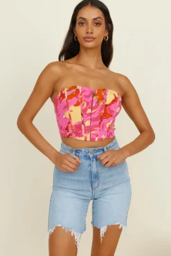 Cropped>Hello Molly Glowing Sun Crop Top Pink