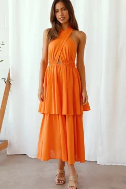 Spring Break Dresses|Casual Dresses>Hello Molly Going Higher Maxi Dress Orange