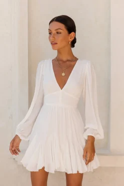 Spring Break Dresses|Date Night Dresses>Hello Molly Going Solar Dress White