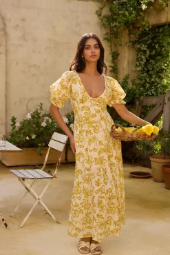 Spring Break Dresses|Date Night Dresses>Hello Molly Golden Child Maxi Dress Yellow