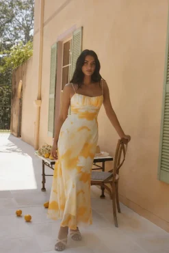 Wedding Guest Dresses|Cocktail Dresses>Hello Molly Golden Hour Maxi Dress Yellow