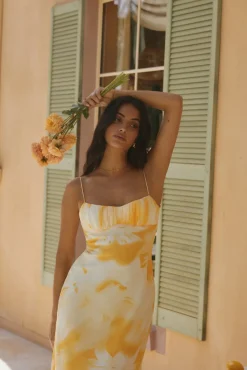 Wedding Guest Dresses|Cocktail Dresses>Hello Molly Golden Hour Maxi Dress Yellow