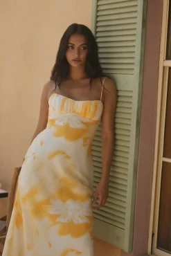 Wedding Guest Dresses|Cocktail Dresses>Hello Molly Golden Hour Maxi Dress Yellow