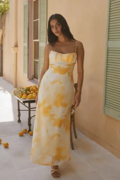 Wedding Guest Dresses|Cocktail Dresses>Hello Molly Golden Hour Maxi Dress Yellow