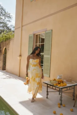 Wedding Guest Dresses|Cocktail Dresses>Hello Molly Golden Hour Maxi Dress Yellow