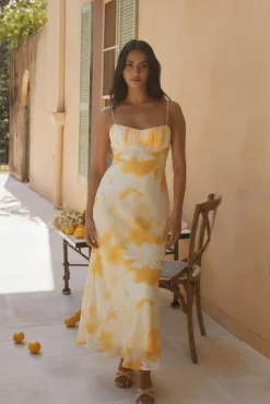 Wedding Guest Dresses|Cocktail Dresses>Hello Molly Golden Hour Maxi Dress Yellow