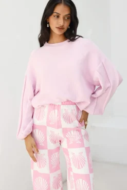 Cropped>Hello Molly Golden Retriever Sweater Lilac