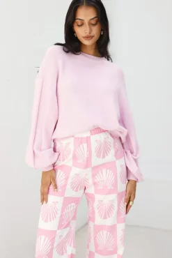 Cropped>Hello Molly Golden Retriever Sweater Lilac