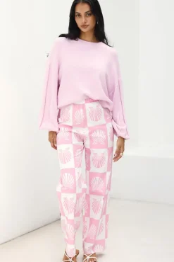 Cropped>Hello Molly Golden Retriever Sweater Lilac