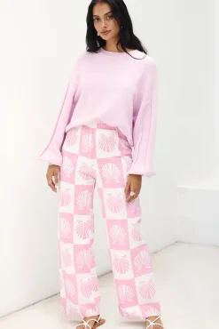 Cropped>Hello Molly Golden Retriever Sweater Lilac