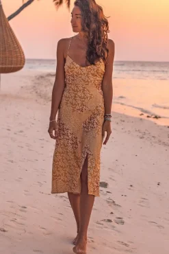 Cocktail Dresses|Spring Break Dresses>Hello Molly Golden Rivers Midi Dress
