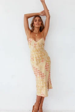 Cocktail Dresses|Spring Break Dresses>Hello Molly Golden Rivers Midi Dress