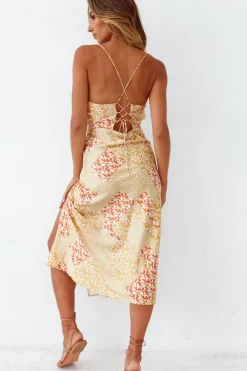 Cocktail Dresses|Spring Break Dresses>Hello Molly Golden Rivers Midi Dress