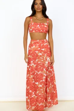 Cropped>Hello Molly Golden Sunset Crop Top Orange