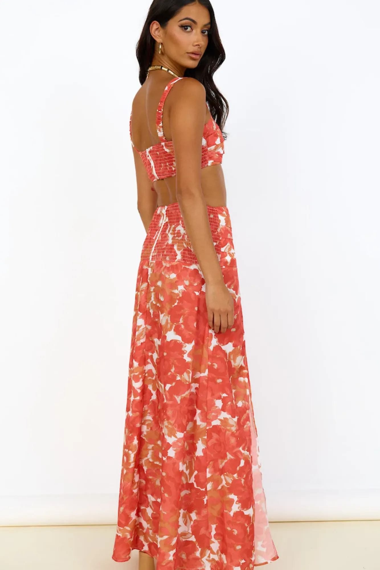 Cropped>Hello Molly Golden Sunset Crop Top Orange