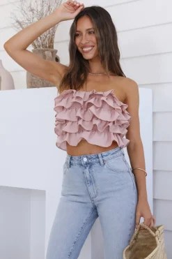 Cropped>Hello Molly Golden Time Crop Top Pink
