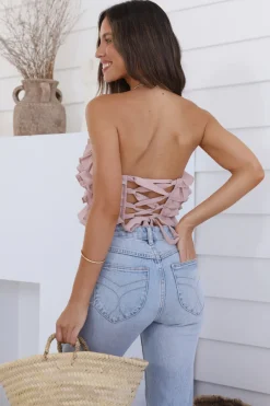 Cropped>Hello Molly Golden Time Crop Top Pink
