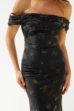 Wedding Guest Dresses|Cocktail Dresses>Hello Molly Golden Twilight Midi Dress Black