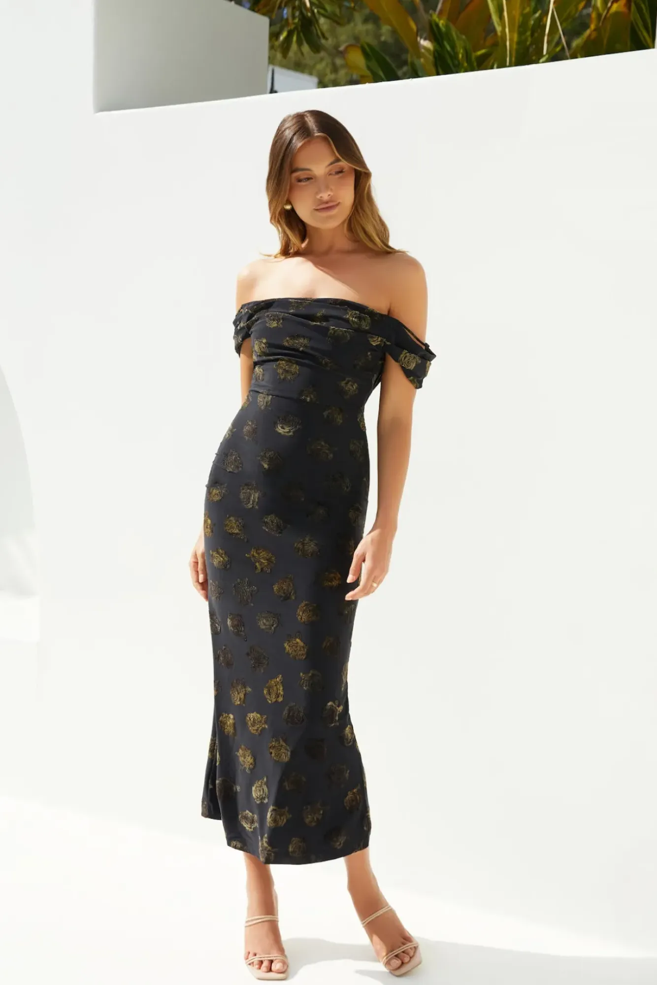 Wedding Guest Dresses|Cocktail Dresses>Hello Molly Golden Twilight Midi Dress Black