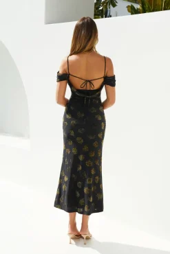 Wedding Guest Dresses|Cocktail Dresses>Hello Molly Golden Twilight Midi Dress Black
