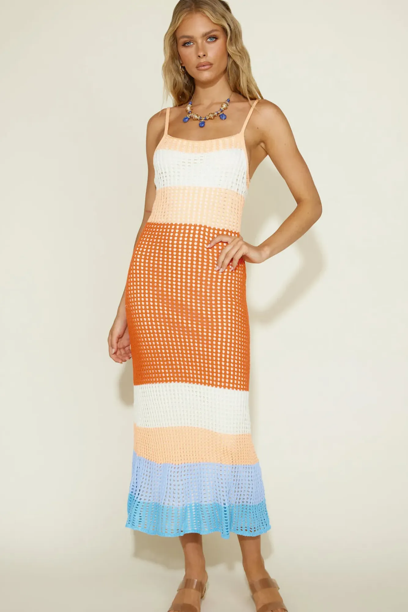 Knit Dresses|Maxi Dresses>Hello Molly Gone Again Maxi Dress Multi