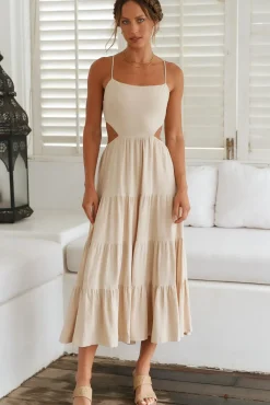 Spring Break Dresses|Bump Friendly>Hello Molly Got The Sun Maxi Dress Beige