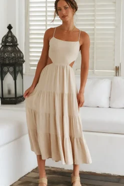 Spring Break Dresses|Bump Friendly>Hello Molly Got The Sun Maxi Dress Beige