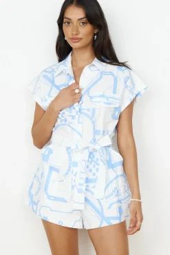 Rompers>Hello Molly Got To Go Romper Blue