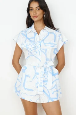 Rompers>Hello Molly Got To Go Romper Blue