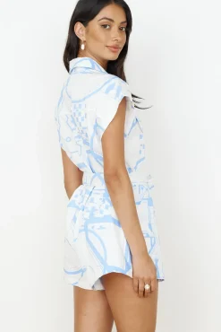 Rompers>Hello Molly Got To Go Romper Blue