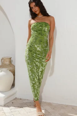 Vacation Dresses|Brunch Dresses>Hello Molly Grass Is Greener Maxi Dress Green