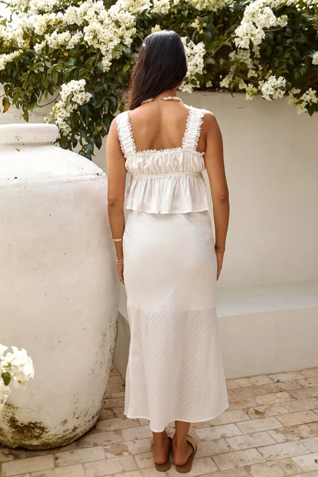 Cropped|Skirt And Top Sets>Hello Molly Gypsophila Crop Top White
