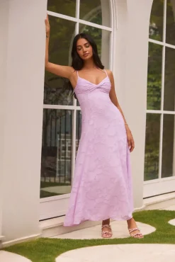 Vacation Dresses|Date Night Dresses>Hello Molly Habita Maxi Dress Lilac