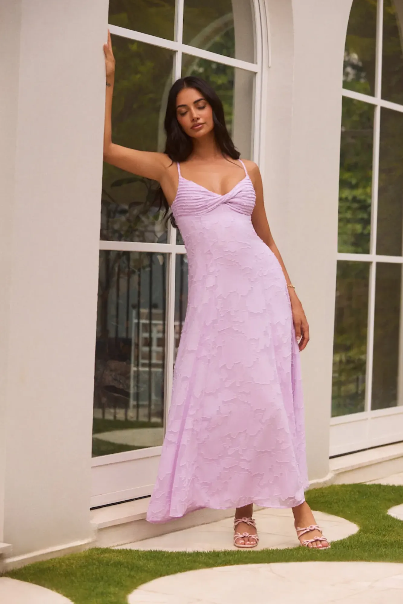 Vacation Dresses|Date Night Dresses>Hello Molly Habita Maxi Dress Lilac