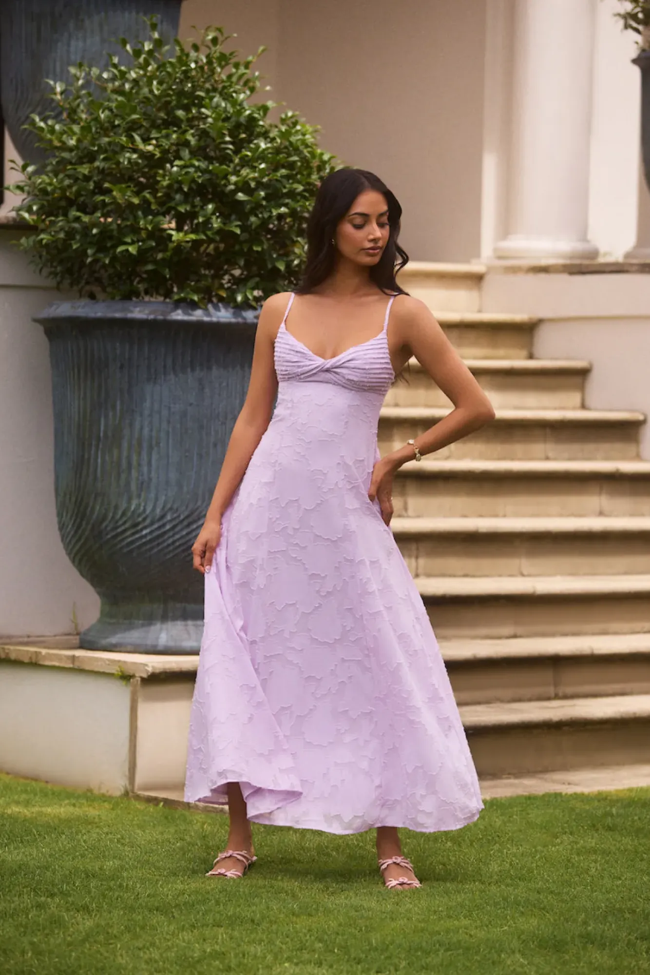 Vacation Dresses|Date Night Dresses>Hello Molly Habita Maxi Dress Lilac