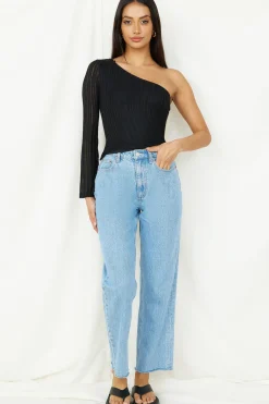 Long Sleeve|Cropped>Hello Molly Hand On My Heart Crop Top Black