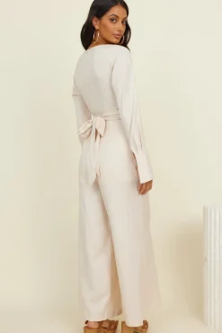 Rompers|Jumpsuits>Hello Molly Happy Moments Jumpsuit Beige