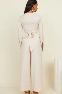 Rompers|Jumpsuits>Hello Molly Happy Moments Jumpsuit Beige