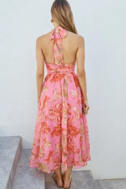 Wedding Guest Dresses|Cocktail Dresses>Hello Molly Harriette Halter Maxi Dress Pink
