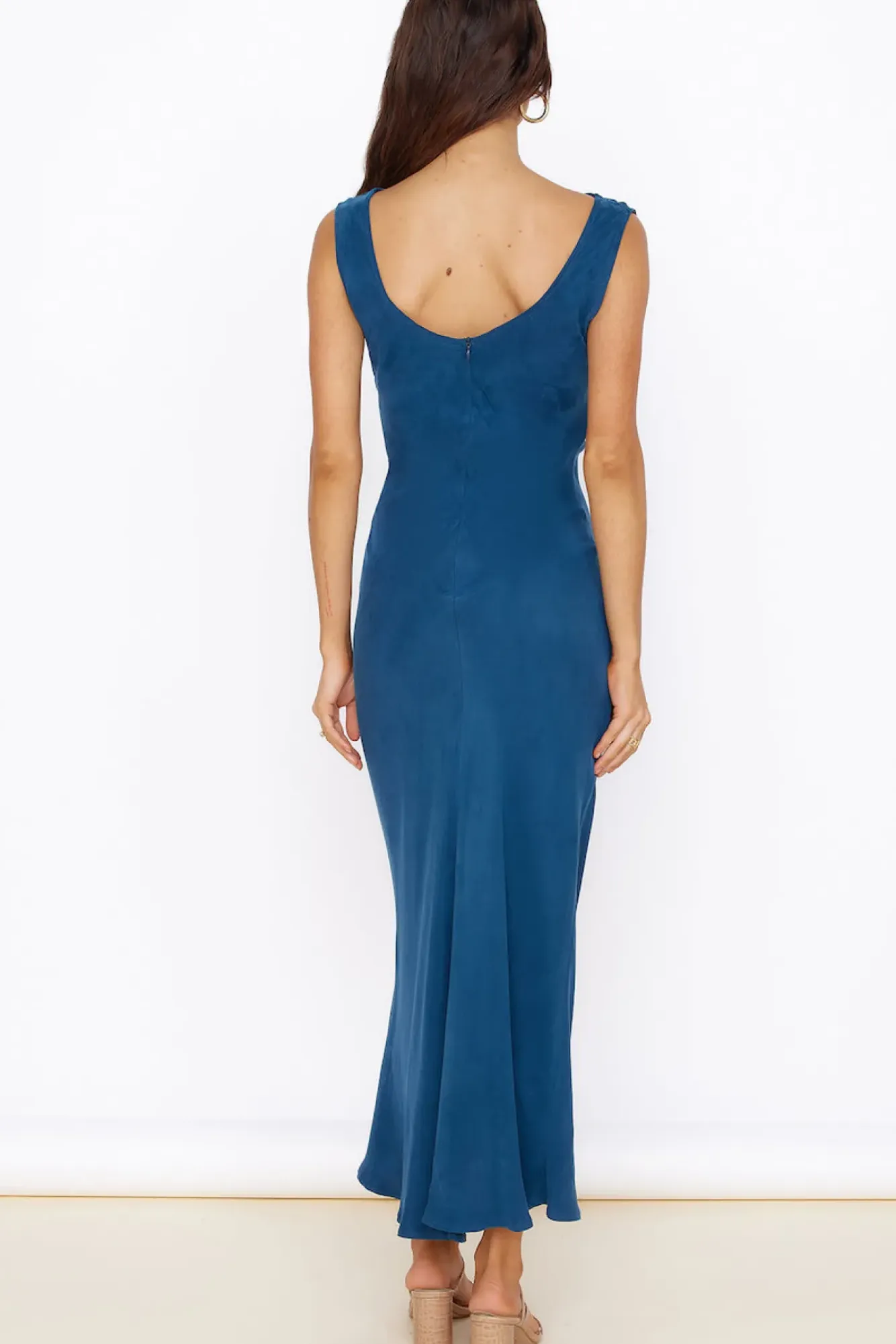 Formal Dresses|Cocktail Dresses>Hello Molly Have Me Daydreaming Maxi Dress Blue