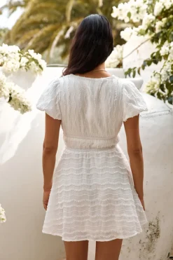 Spring Break Dresses|Brunch Dresses>Hello Molly Have This Dance Mini Dress White
