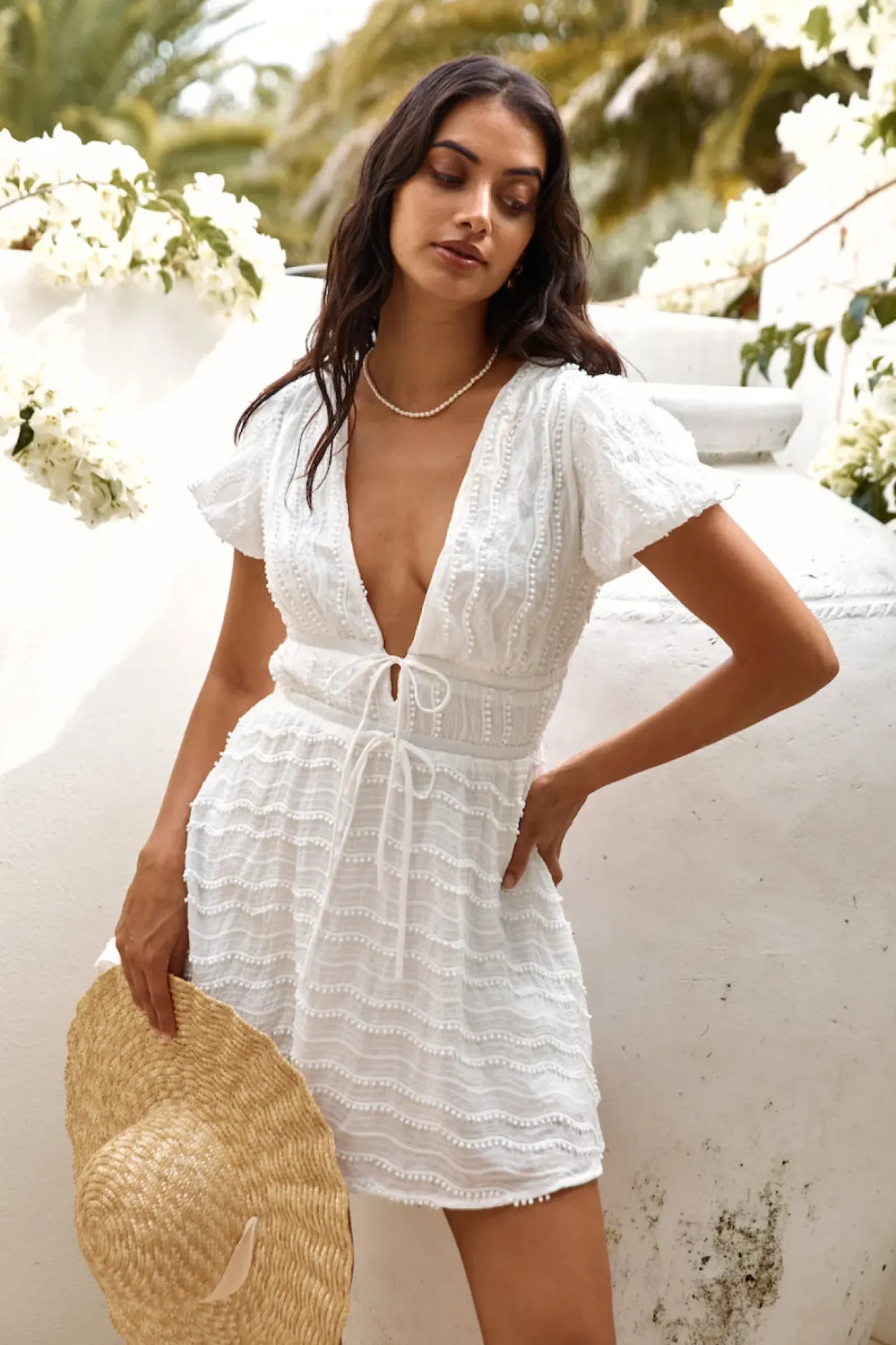 Spring Break Dresses|Brunch Dresses>Hello Molly Have This Dance Mini Dress White