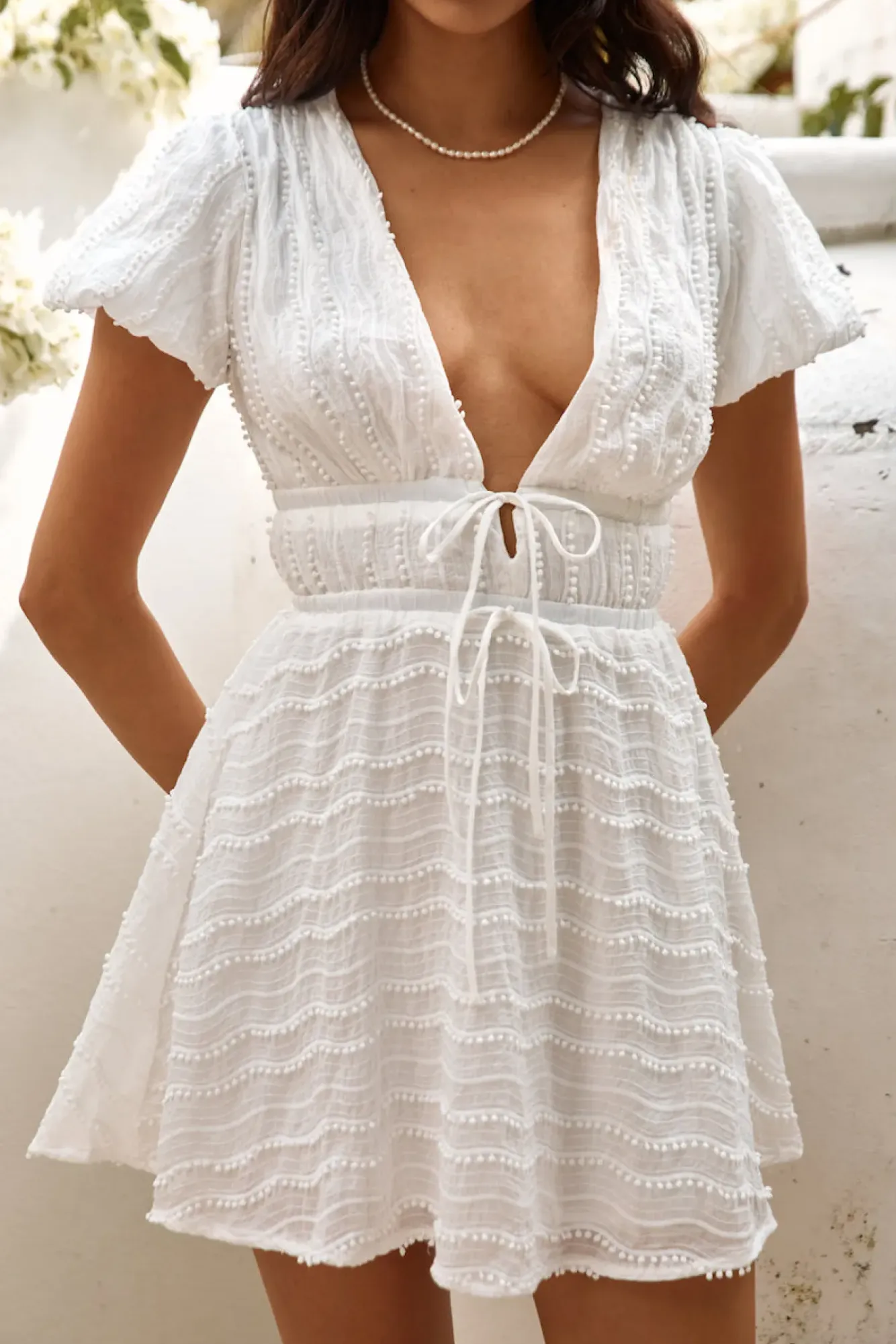 Spring Break Dresses|Brunch Dresses>Hello Molly Have This Dance Mini Dress White