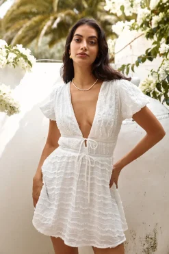 Spring Break Dresses|Brunch Dresses>Hello Molly Have This Dance Mini Dress White