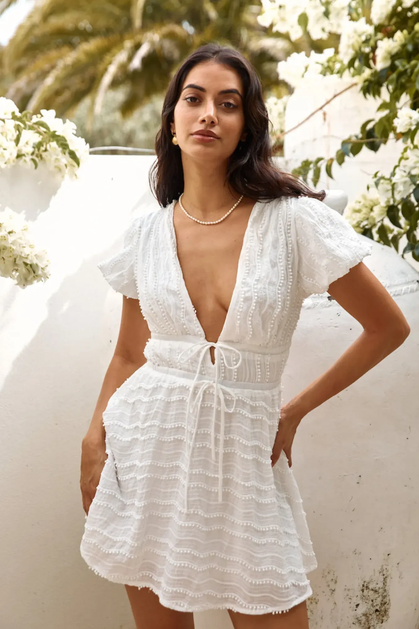 Spring Break Dresses|Brunch Dresses>Hello Molly Have This Dance Mini Dress White