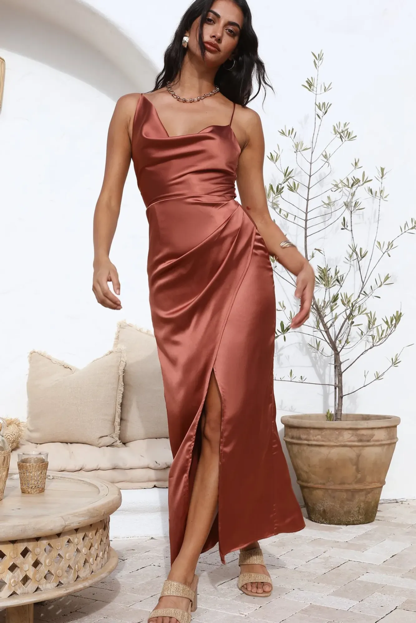 Wedding Guest Dresses|Formal Dresses>Hello Molly Having You Maxi Dress Brown