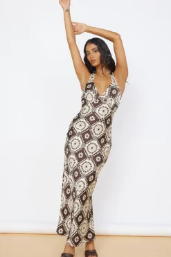 Vacation Dresses|Spring Break Dresses>Hello Molly Hearing Symphonies Maxi Dress Brown