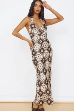 Vacation Dresses|Spring Break Dresses>Hello Molly Hearing Symphonies Maxi Dress Brown