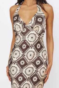 Vacation Dresses|Spring Break Dresses>Hello Molly Hearing Symphonies Maxi Dress Brown