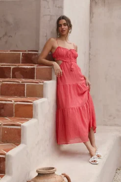 Vacation Dresses|Spring Break Dresses>Hello Molly Heartbreaker Maxi Dress Red